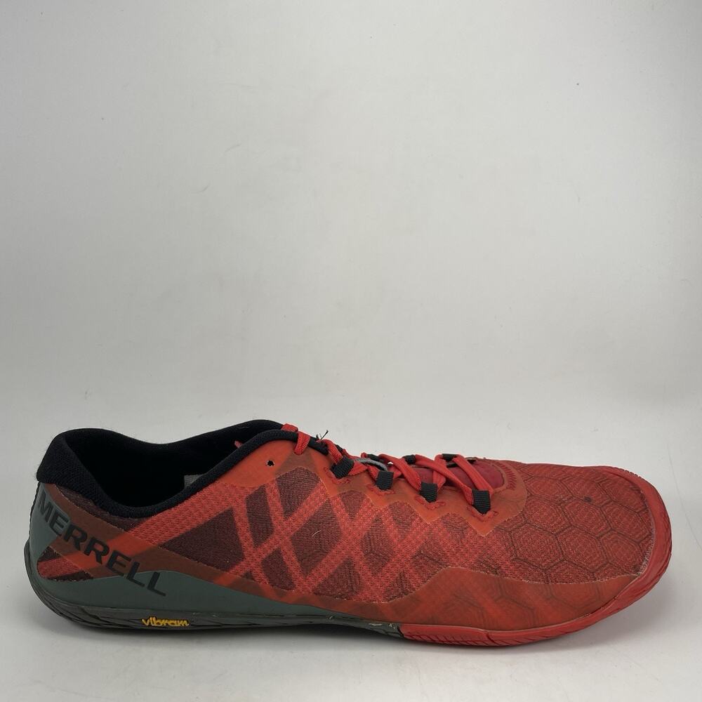 Merrell Vapor Glove 3 Turbulence Red Minimalist Road Shoes Mens Size 12 Vibram